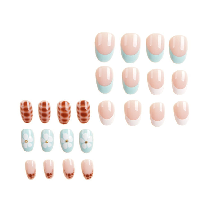 Künstlerisches Floral Acryl Press-On Nail Set Karnz