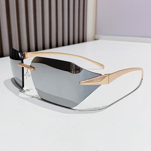 Damen modische quadratische Sonnenbrille mit verziertem Metallrahmen Karnz