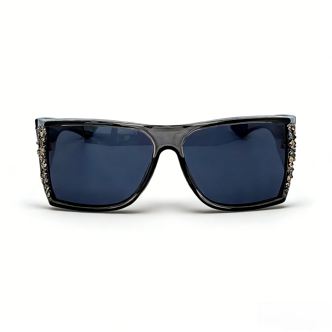 Damen Sportliche Sonnenbrille mit funkelnden Applikationen Karnz