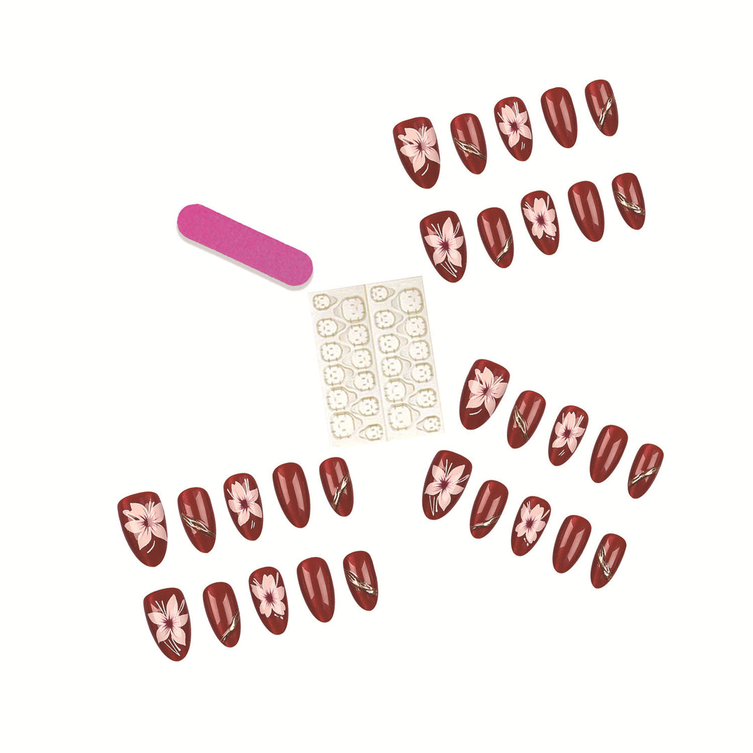 Blumenmuster Press-On Nail Art Set