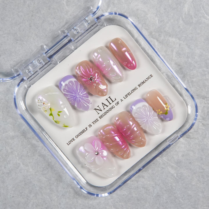 Floral Art Press-On Nail Set