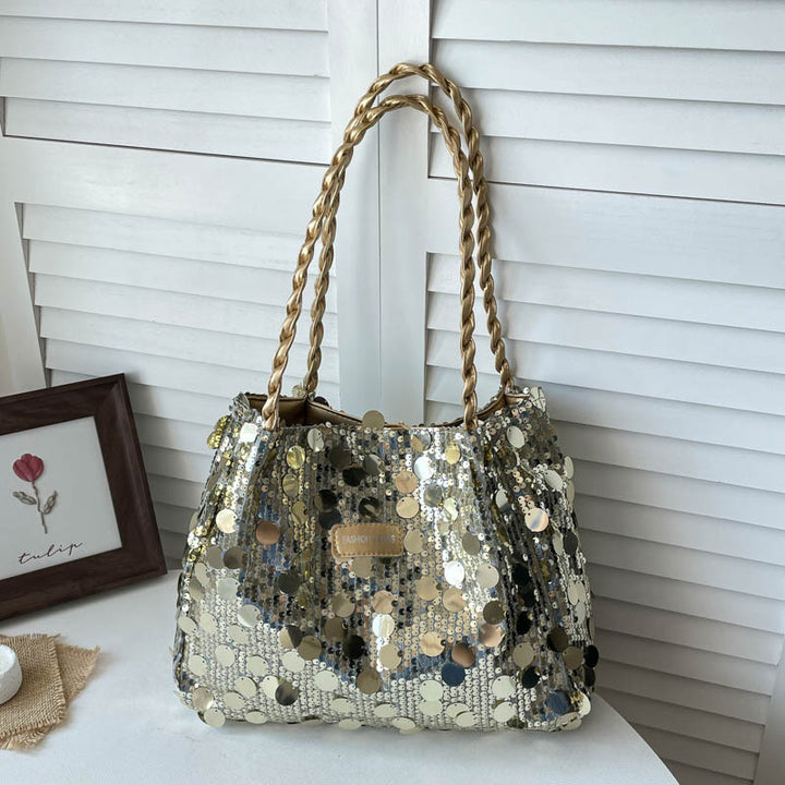 Glamouröse Pailletten Schultertasche