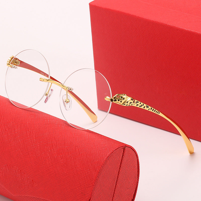 Damen runde Sonnenbrille mit luxuriösen Akzenten und schützendem UV-Schutz Karnz