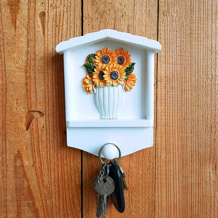 Dekorativer Schlüsselanhänger Wandmontage mit Sonnenblumenmotiv