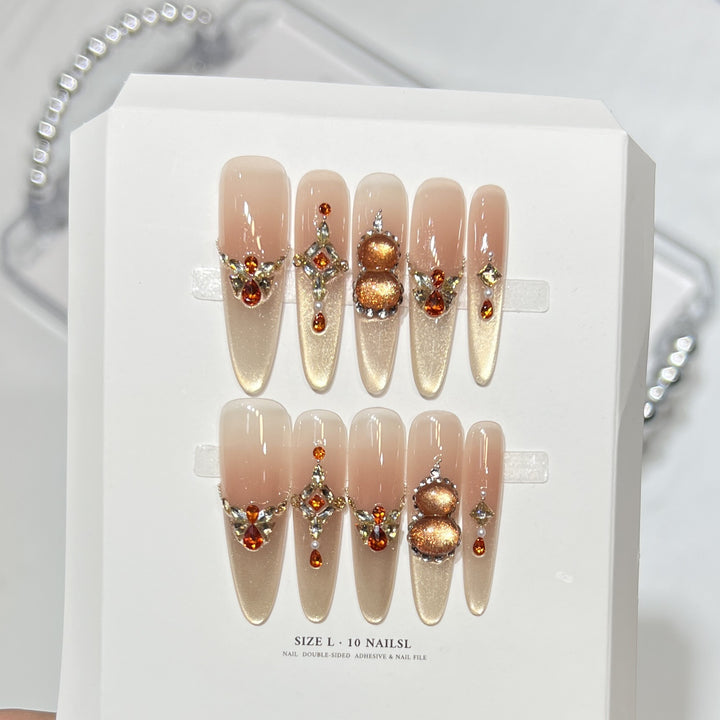 Dekoratives Strass-Stiletto Press-On Nagelset