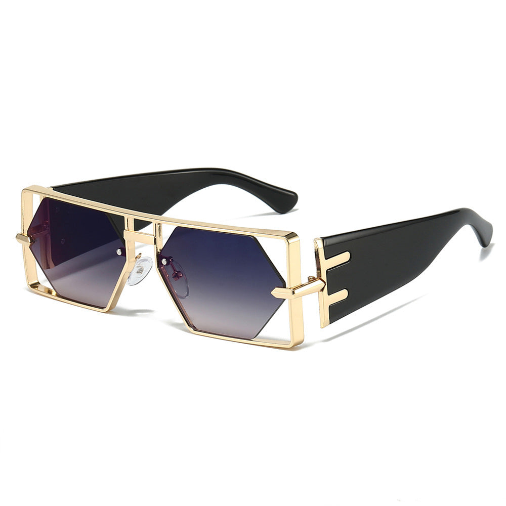 Geometrische Shield-Sonnenbrille mit hochwertigem Metallrahmen Karnz