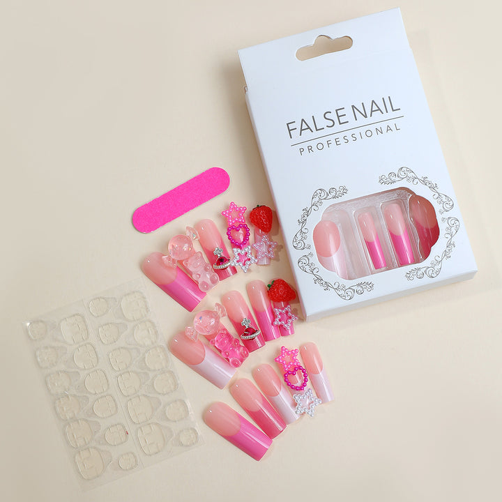 Dekoratives Kunstnagelset mit 3D-Verzierungen Karnz