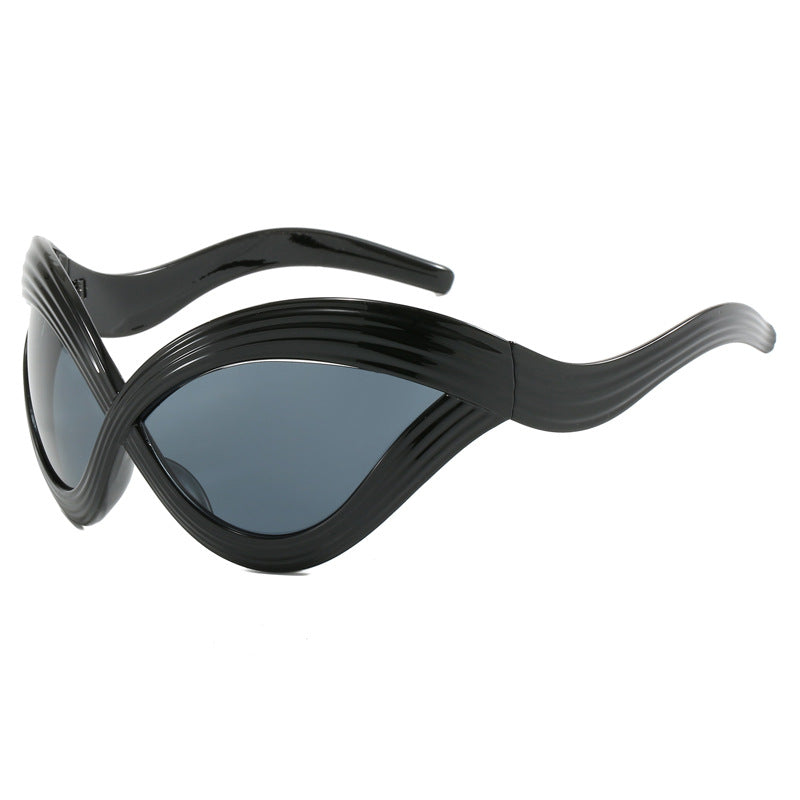 Damen trendige designer Sonnenbrille mit geschwungenem Rahmen Karnz
