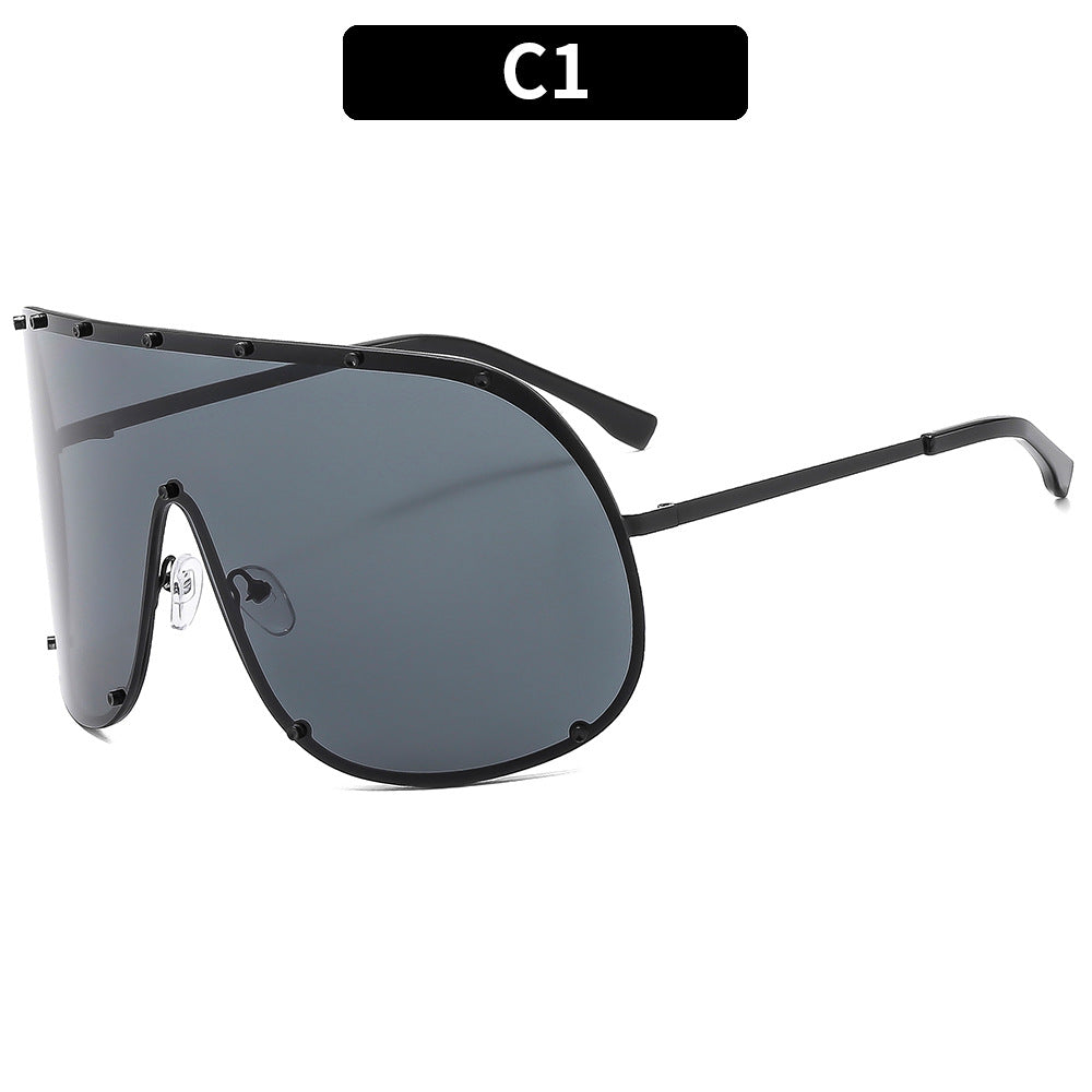 Oversized Shield Sonnenbrille Statement Stil