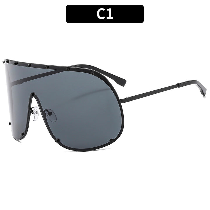 Oversized Shield Sonnenbrille Statement Stil