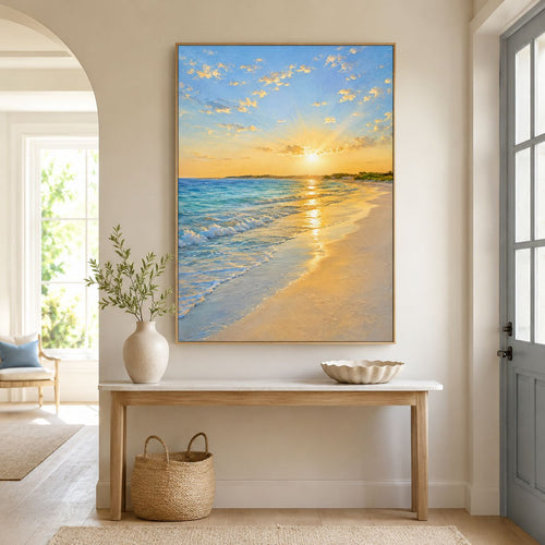 Küsten Sonnenuntergang Leinwand Kunst
