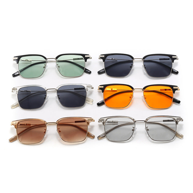 Damen quadratische Sonnenbrille mit leichtem Metallrahmen und breiten Bügeln Karnz