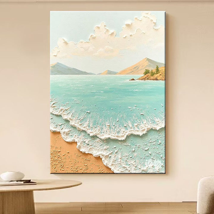 Texturiertes Küstenlandschaft-Leinwandkunst