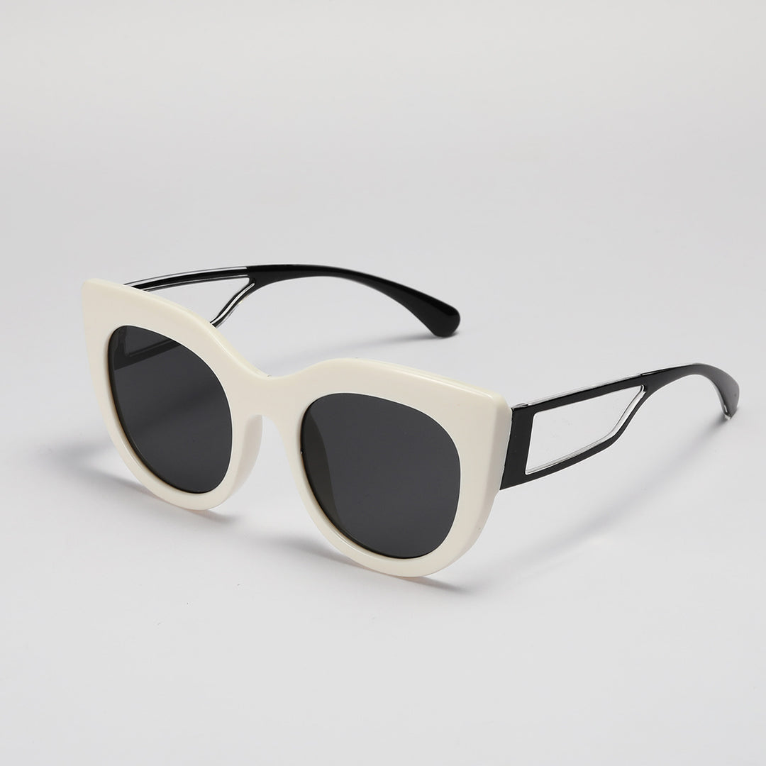 Damen modische Cat-Eye Sonnenbrille mit breiten UV-Schutz Gläsern Karnz