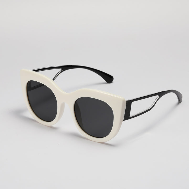 Damen modische Cat-Eye Sonnenbrille mit breiten UV-Schutz Gläsern Karnz