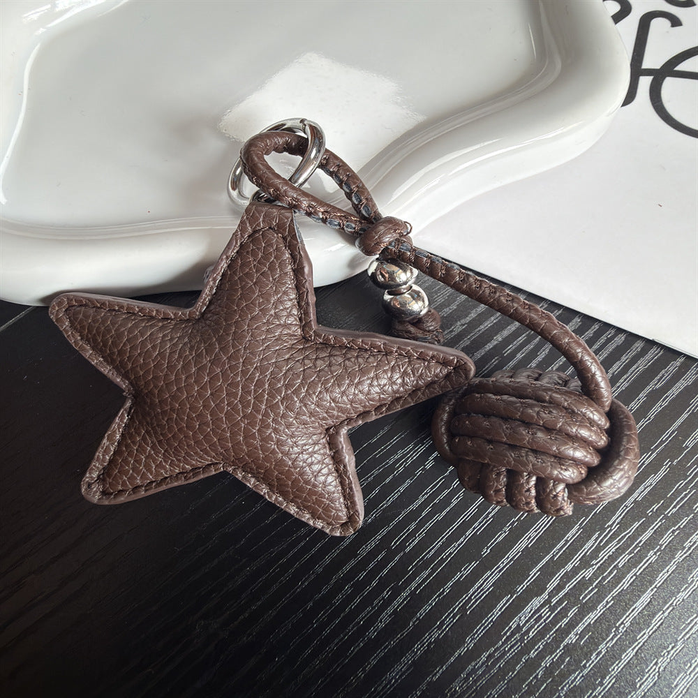Leder Stern Charm Schlüsselanhänger Karnz