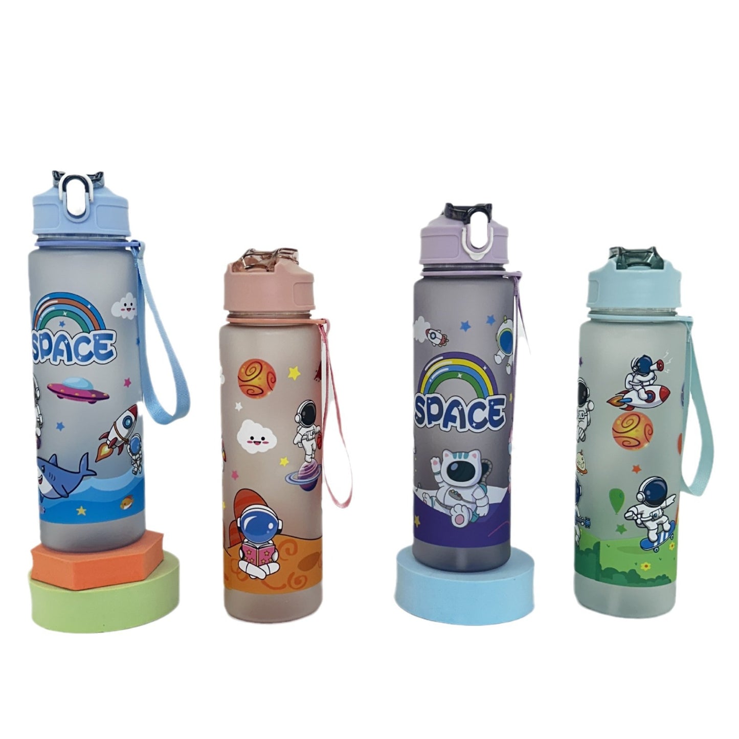 Damen Trinkflasche im Weltraumdesign mit praktischem Trageband Karnz