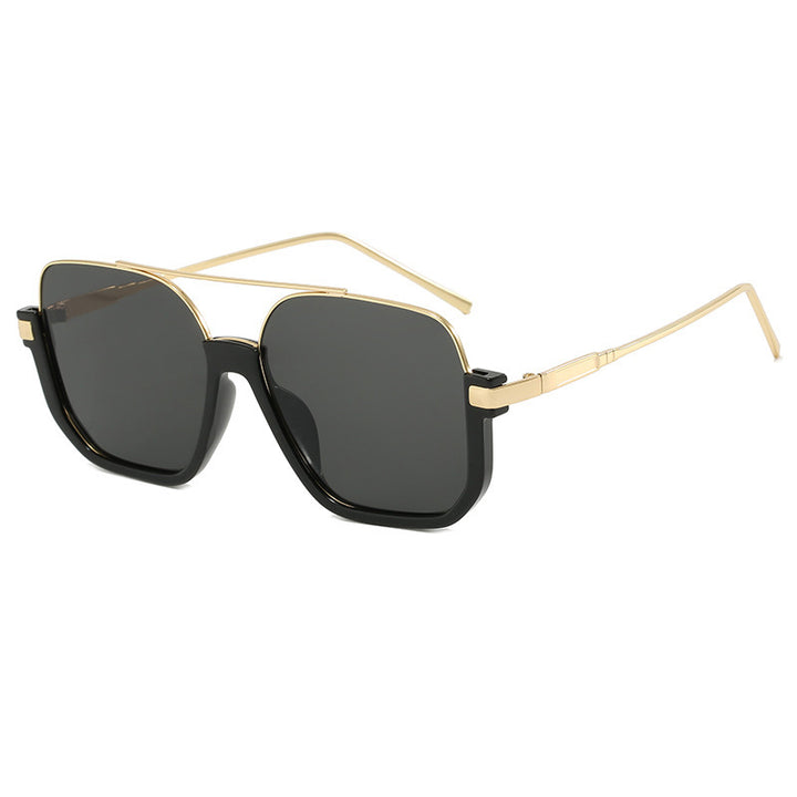Damen Modische Sonnenbrille mit geschwungenem Metallrahmen und UV-Schutz Karnz