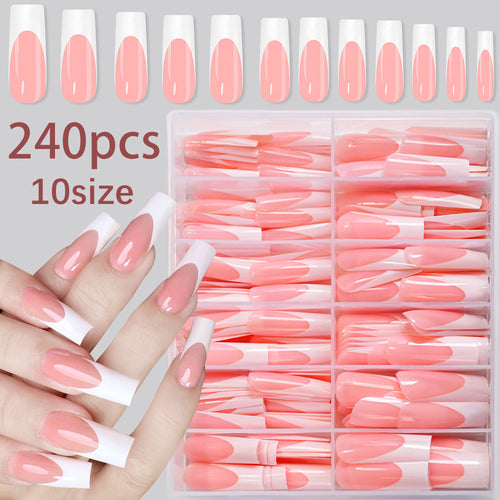 Premium French Tip Press-On Nail Kit Karnz