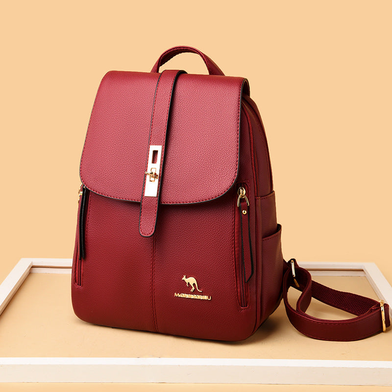 Eleganter Multifunktionaler Leder-Rucksack Karnz