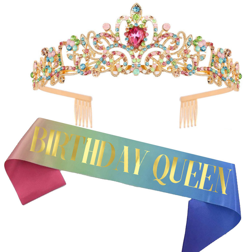Damen Glitzernde Tiara mit funkelnden Strasssteinen Karnz