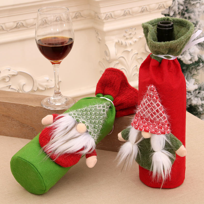 Festlicher Weinflasche Gnomedeckel Karnz