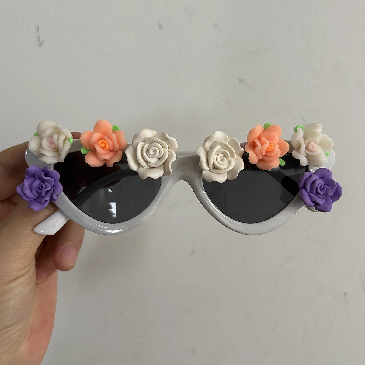 Damen Cat-Eye Sonnenbrille mit floralem Dekor Karnz