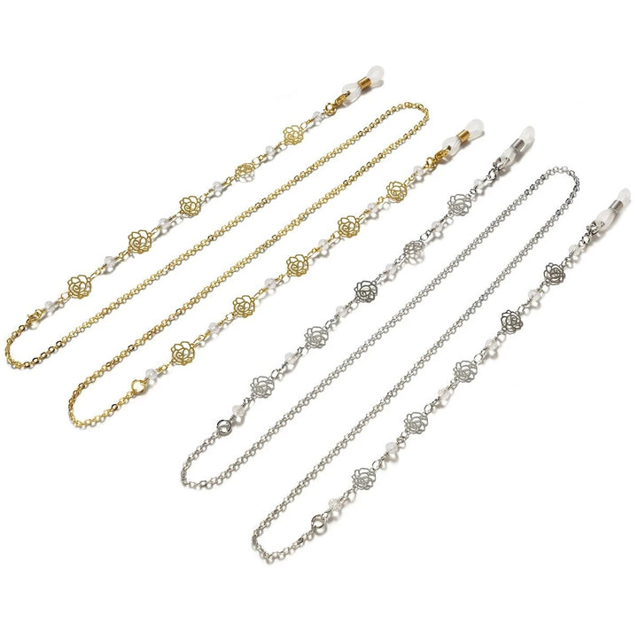 Modische Brillenhalterkette mit Blumen-Design Karnz