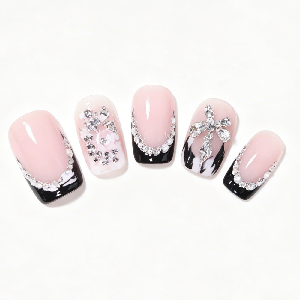 Elegante dekorative Acryl Press-On Nagelkunst Karnz