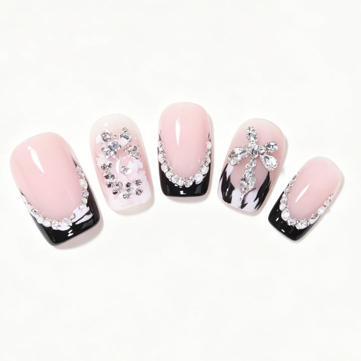 Elegante dekorative Acryl Press-On Nagelkunst Karnz