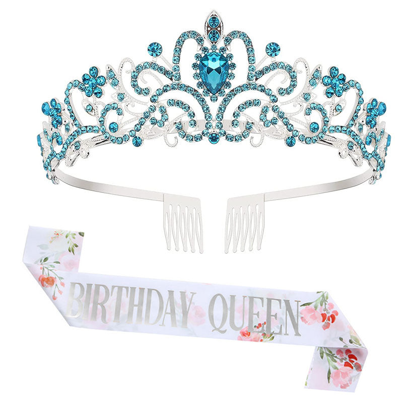 Damen Festliche Krone mit eleganter Schärpe Karnz