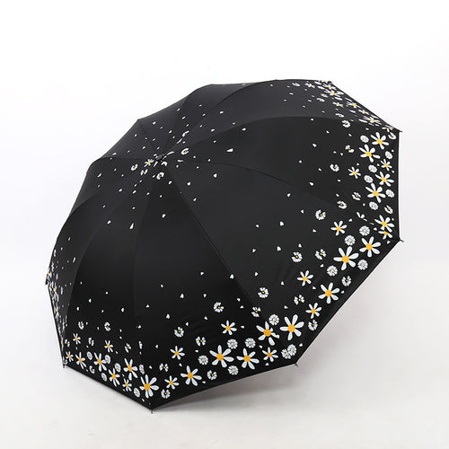 Damen Regenschirm mit floralem Design und verstärktem Rahmen Karnz