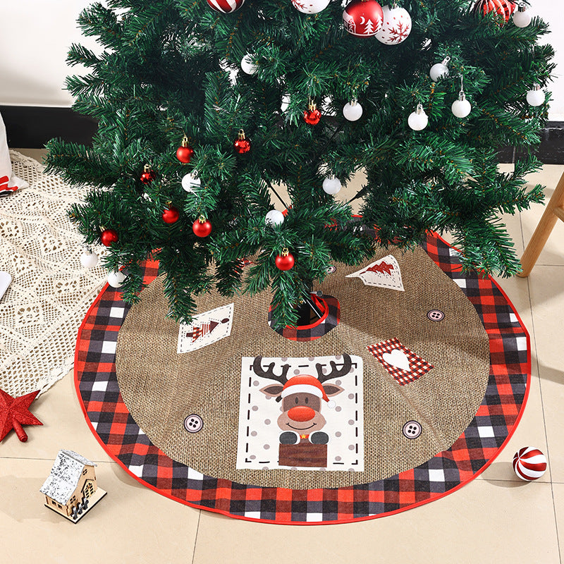 Weihnachtsbaumdecke aus Jute mit festlichem Weihnachtsmann-Motiv Karnz
