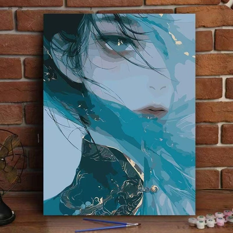 Abstrakte Kunst-Porträt-Leinwanddruck Karnz