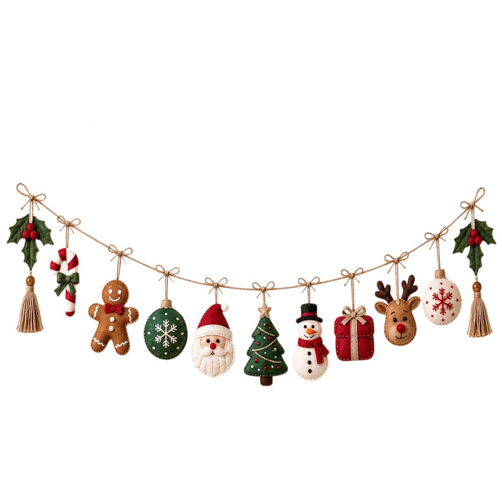 Festive Handmade Filz Weihnachtsgirlande