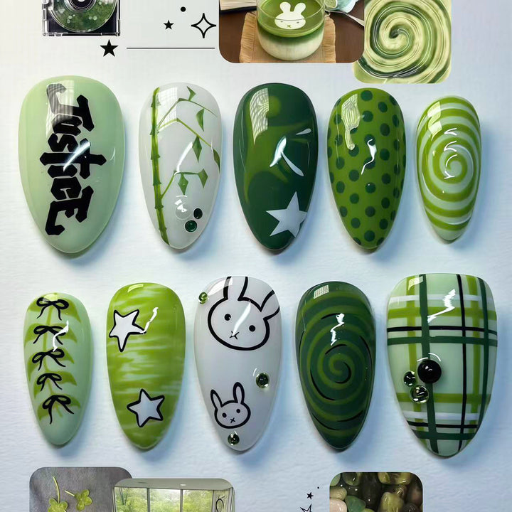Verspieltes Cartoon-Themen Press-On Nagelset