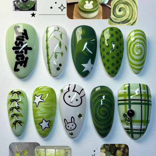 Verspieltes Cartoon-Themen Press-On Nagelset