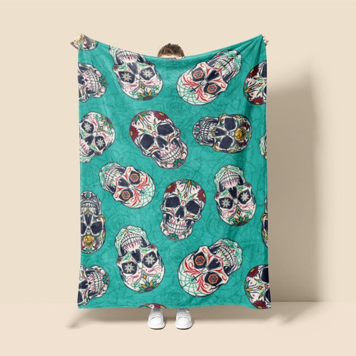 Künstlerische Schädel-Themen-Fleece-Decke