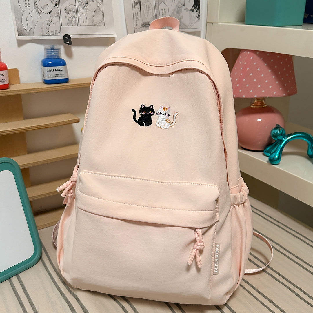 Bestickter katzen-themed Freizeit-Rucksack Karnz