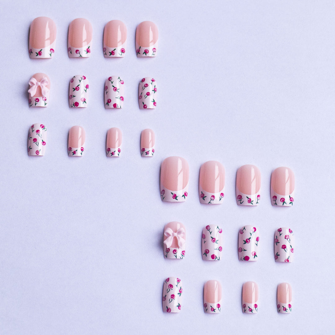 Florale Schleifen Nagelkunst