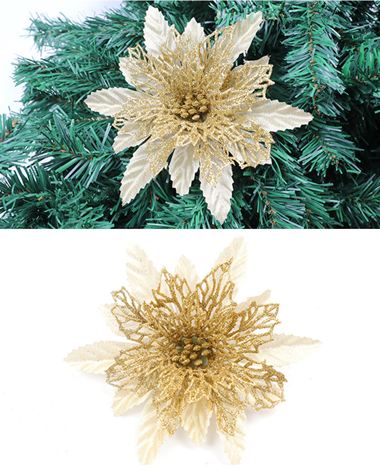 Glitzerndes Feiertags-Blumenakzent-Ornament Karnz