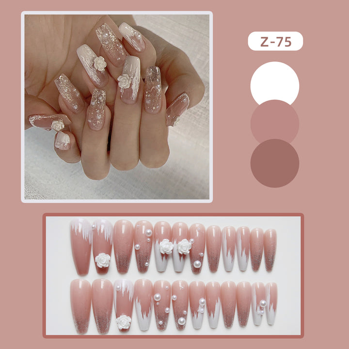 Dekoratives Langes Press-On Nagelkunst Set