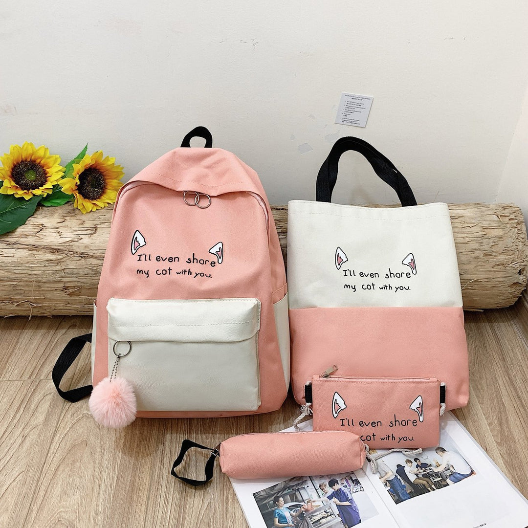 Fun-Themen Katzenprint Rucksack Set Karnz
