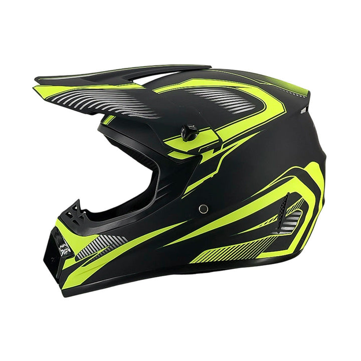 Vollgesicht-Motocross-Helm mit verlängertem Visier und verstärktem Kinnschutz Karnz