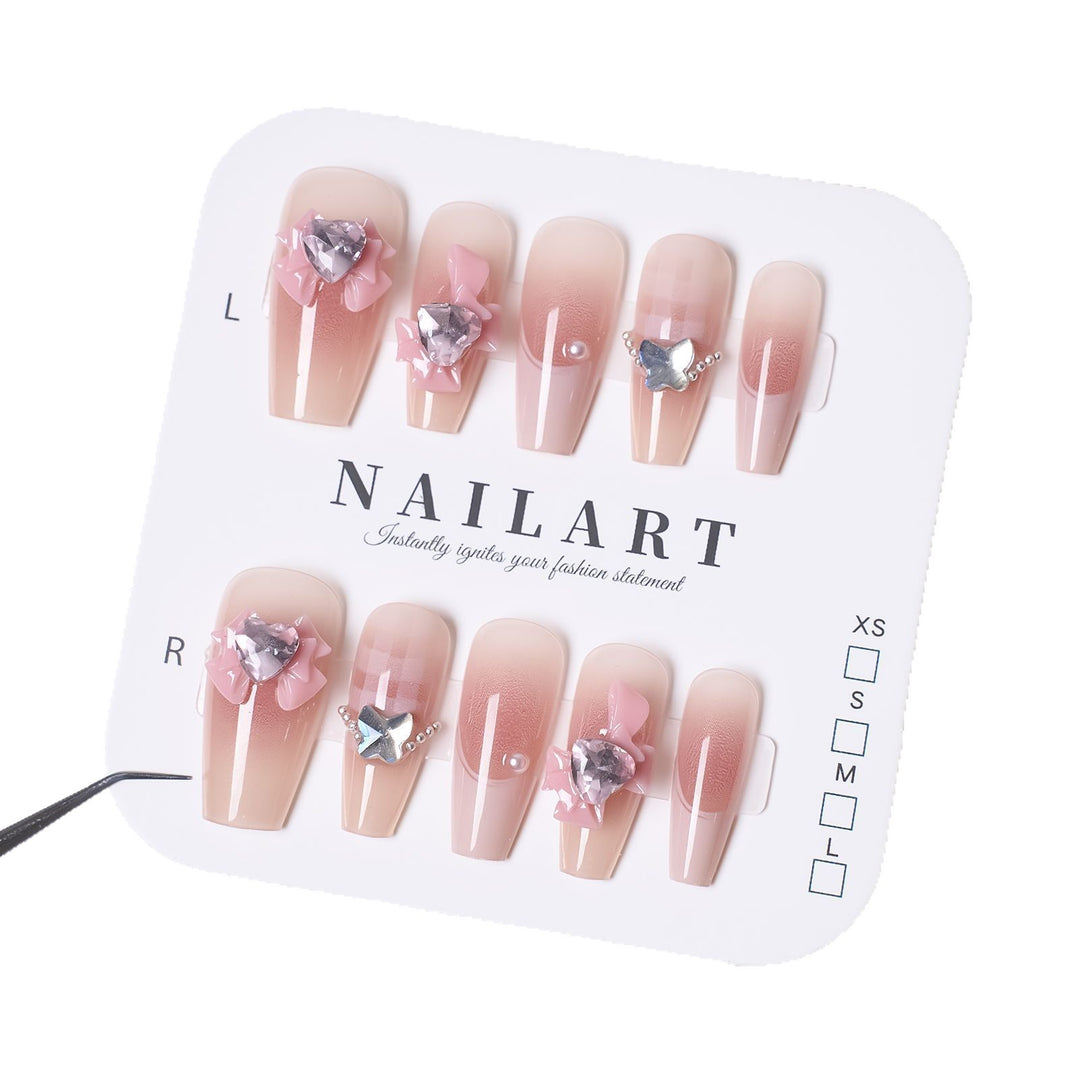 Floral Gemstone Press-On Nail Set Karnz