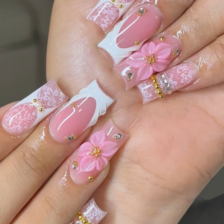 Florale dekorative 3D Nagelkunstverlängerungen Karnz
