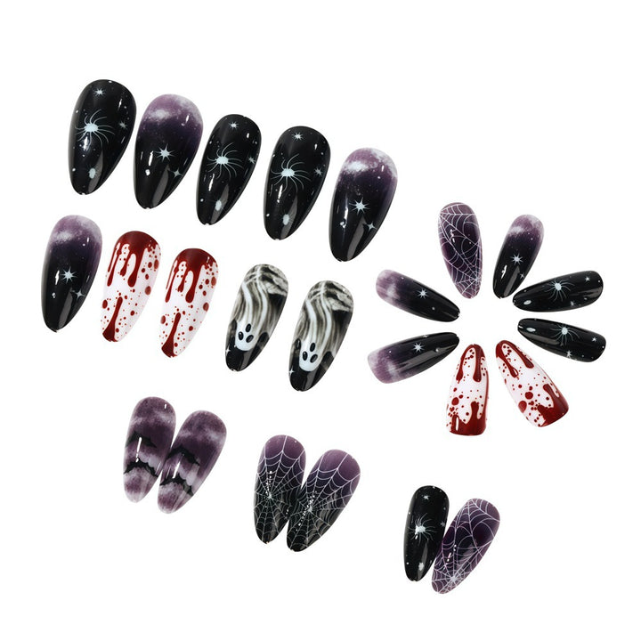 Künstliche Kunstnägel mit Halloween-Motiven Karnz