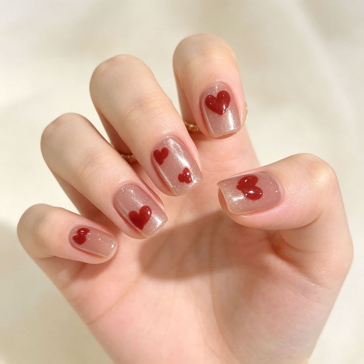 Herz-Themen Press-On Nageldesign Karnz