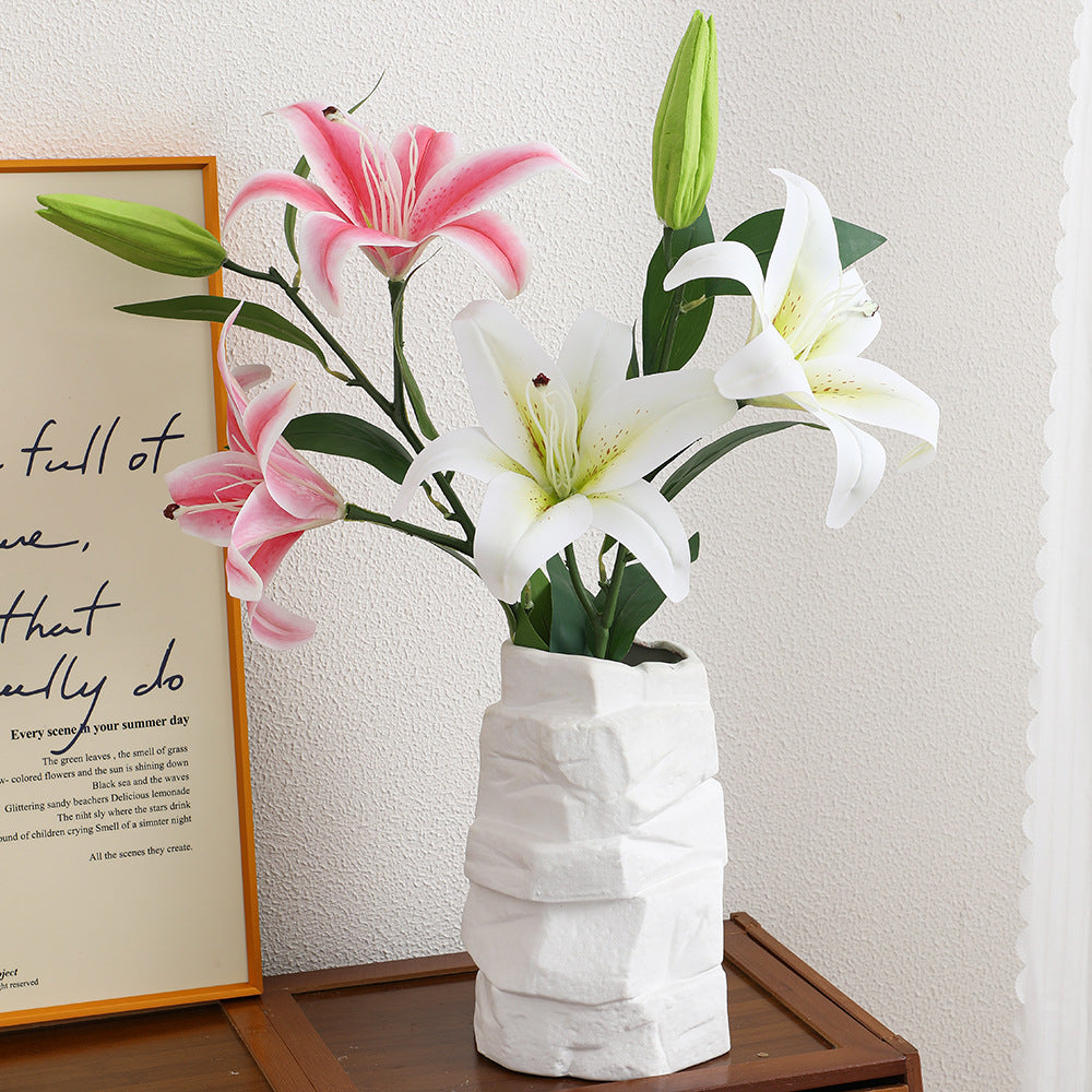 Künstlicher Lilienstängel mit naturgetreuen Blüten Karnz