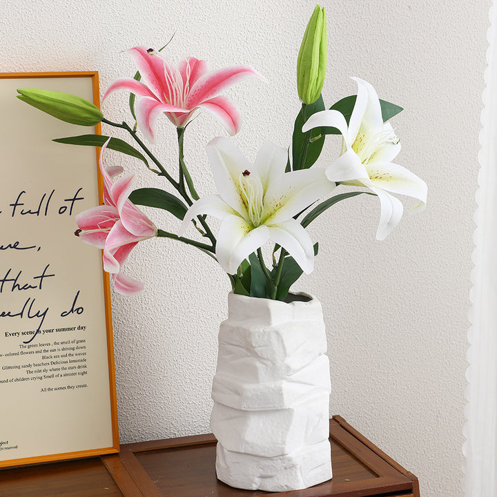 Künstlicher Lilienstängel mit naturgetreuen Blüten Karnz